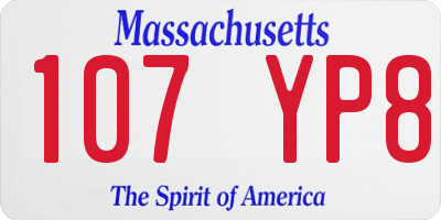 MA license plate 107YP8