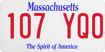 MA license plate 107YQ0