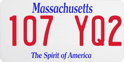 MA license plate 107YQ2