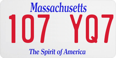 MA license plate 107YQ7