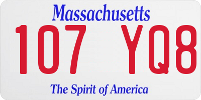 MA license plate 107YQ8