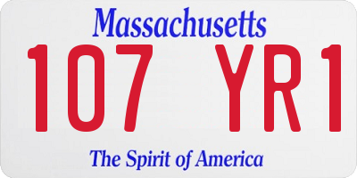 MA license plate 107YR1