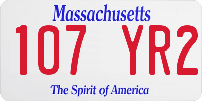 MA license plate 107YR2
