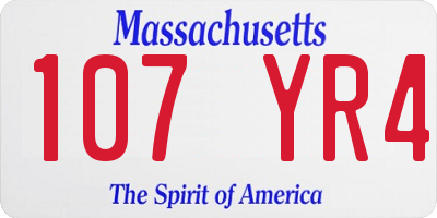 MA license plate 107YR4