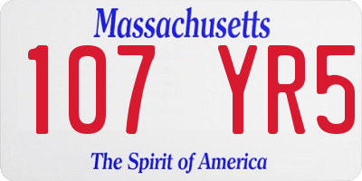 MA license plate 107YR5