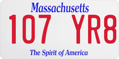 MA license plate 107YR8
