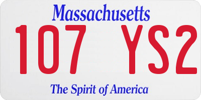 MA license plate 107YS2