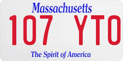 MA license plate 107YT0