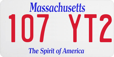 MA license plate 107YT2