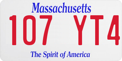 MA license plate 107YT4
