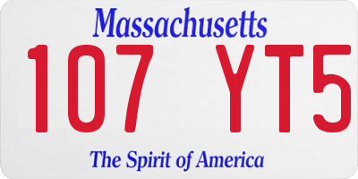 MA license plate 107YT5