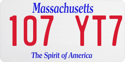 MA license plate 107YT7
