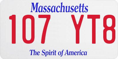 MA license plate 107YT8