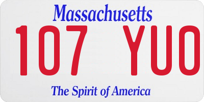 MA license plate 107YU0