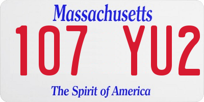 MA license plate 107YU2