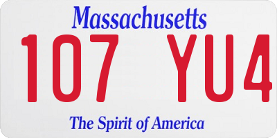 MA license plate 107YU4