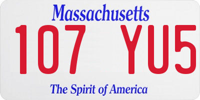 MA license plate 107YU5