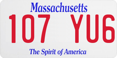 MA license plate 107YU6