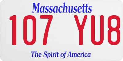 MA license plate 107YU8
