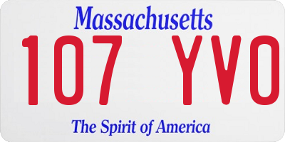 MA license plate 107YV0