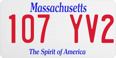 MA license plate 107YV2