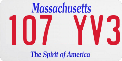 MA license plate 107YV3
