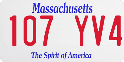 MA license plate 107YV4