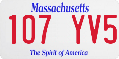 MA license plate 107YV5