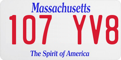 MA license plate 107YV8