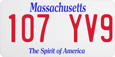 MA license plate 107YV9