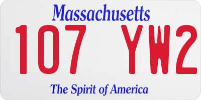 MA license plate 107YW2