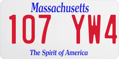 MA license plate 107YW4