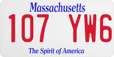 MA license plate 107YW6