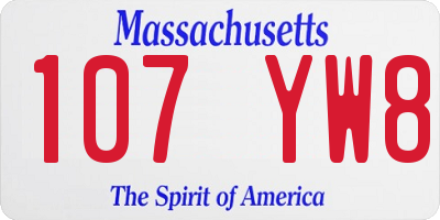 MA license plate 107YW8