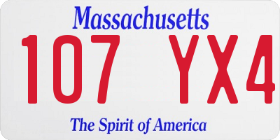 MA license plate 107YX4