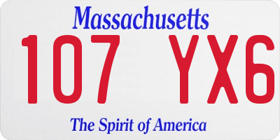 MA license plate 107YX6