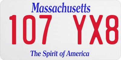 MA license plate 107YX8