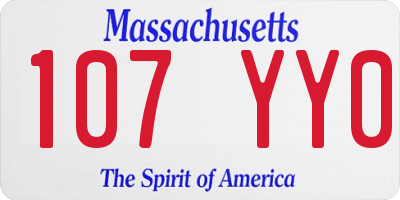 MA license plate 107YY0