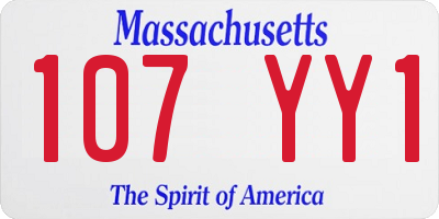 MA license plate 107YY1