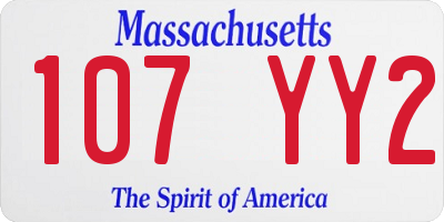 MA license plate 107YY2