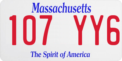 MA license plate 107YY6