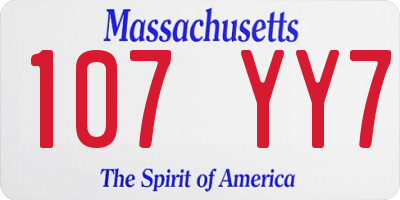 MA license plate 107YY7