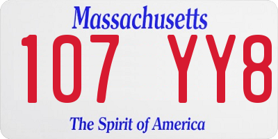 MA license plate 107YY8