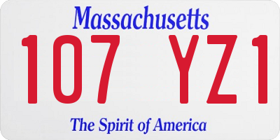 MA license plate 107YZ1