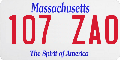 MA license plate 107ZA0