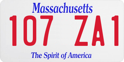 MA license plate 107ZA1