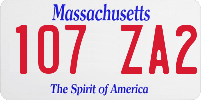 MA license plate 107ZA2