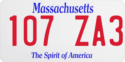 MA license plate 107ZA3