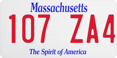 MA license plate 107ZA4