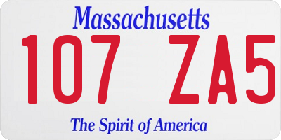 MA license plate 107ZA5